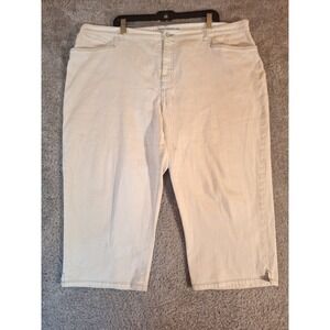 Lauren Ralph Lauren White Denim Capris Classic Midcalf Plus Size 22W Off White